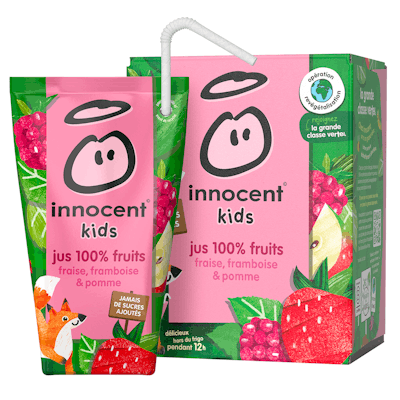 innocent kids – briquettes de jus frais 100% fruits 0,50 € DE RÉDUCTION