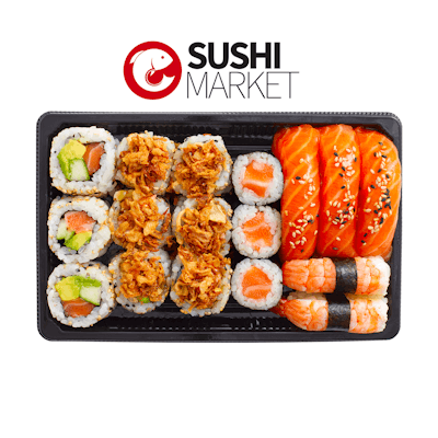 Un produit au choix (hors épicerie et boisson) de votre stand Sushi Market. avec l'aide de ce coupon à imprimer